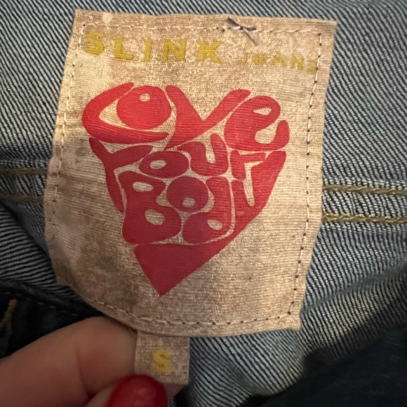 NWT Slink Jeans Fray Cropped Jean Jacket Women’s Size Small Blue Never worn. - Picture 6 of 8